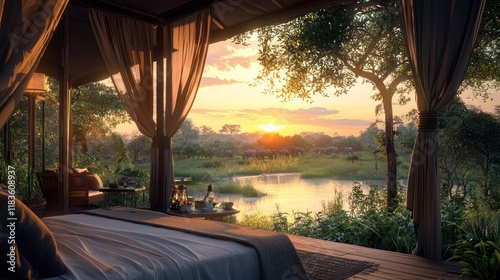 Luxury Safari Sunset: Unforgettable African Evening