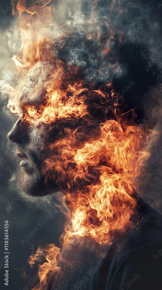 Burning Man: A Fiery Portrait of Inner Strength Burning Man: A Fiery Portrait of Inner Strength