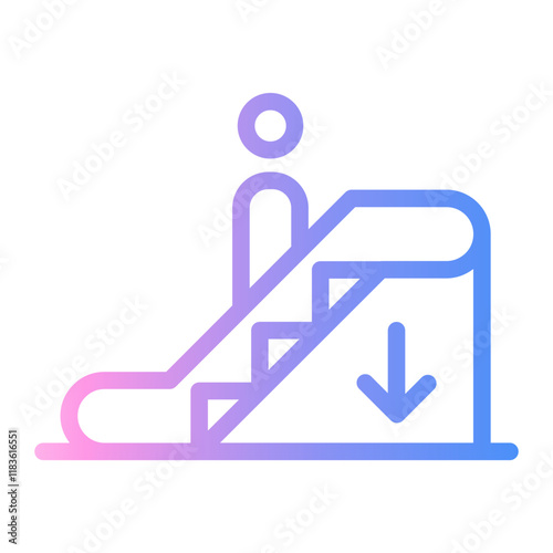 escalator Line Gradient Icon