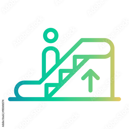 escalator Line Gradient Icon