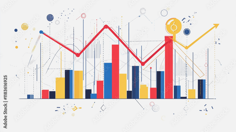 Abstract white background with Colorful charts and graphs with statistics to innovative analyze business potential and forecast future development of companies growth. Abstract white background with Colorful charts and graphs with statistics to innovative analyze business potential and forecast future development of companies growth.