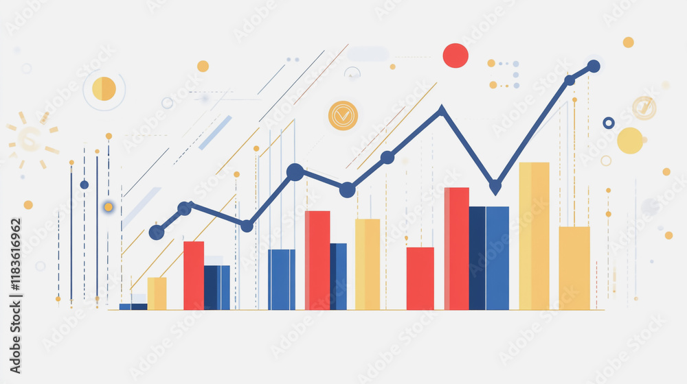 Abstract white background with Colorful charts and graphs with statistics to innovative analyze business potential and forecast future development of companies growth. Abstract white background with Colorful charts and graphs with statistics to innovative analyze business potential and forecast future development of companies growth.