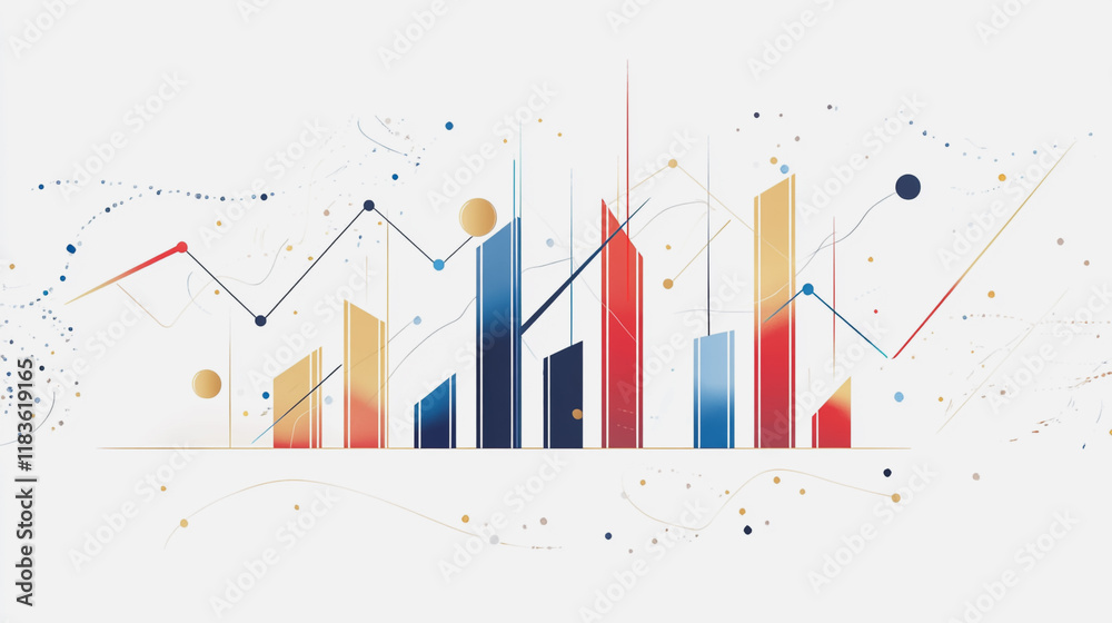 Abstract white background with Colorful charts and graphs with statistics to innovative analyze business potential and forecast future development of companies growth. Abstract white background with Colorful charts and graphs with statistics to innovative analyze business potential and forecast future development of companies growth.