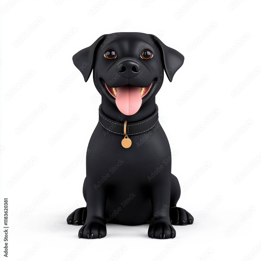 Obraz premium Joyful Black Labrador Puppy,Smiling Sweetly!