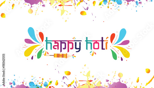 Creative vector illustration of abstract colorful Happy Holi background design.