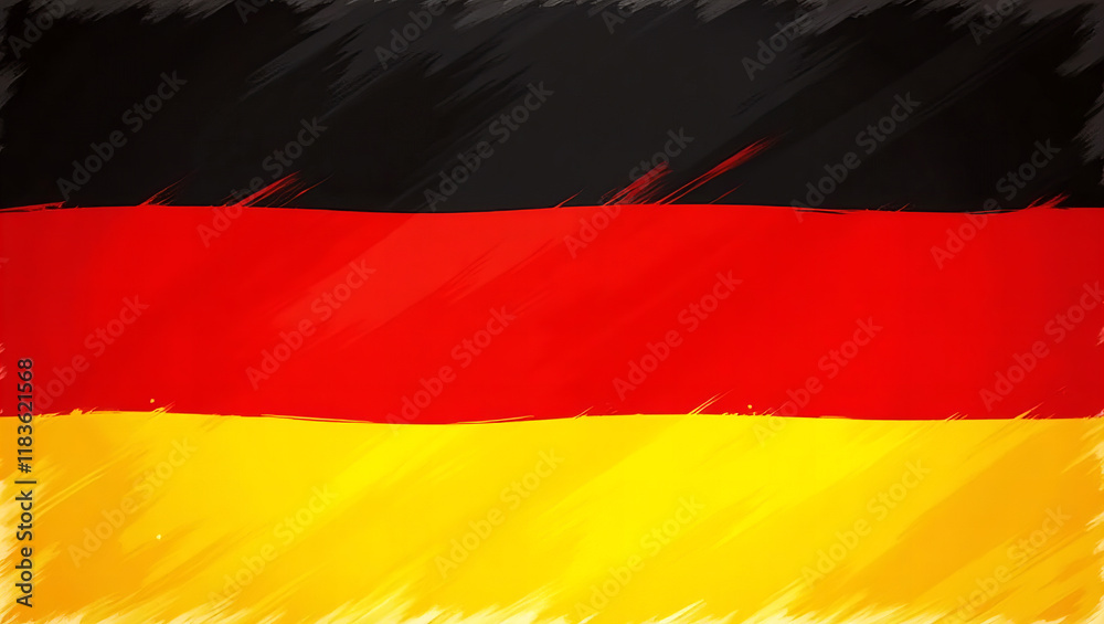 Naklejka premium German flag with artistic brushstroke design 
