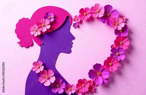 A heart-shaped postcard made using the quilling technique. Handmade work. Valentine's Day, Happy Women's Day, Mother's Day, Birthday, Wedding, Christmas. place for the text