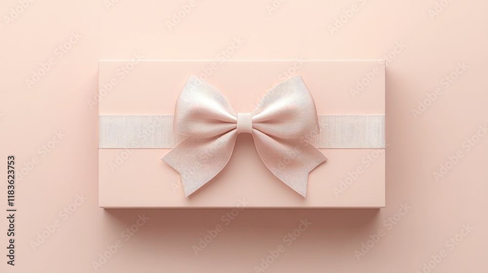 Elegant Rose Gold Gift Box with Delicate Bow on Pastel Pink Background Elegant Rose Gold Gift Box with Delicate Bow on Pastel Pink Background