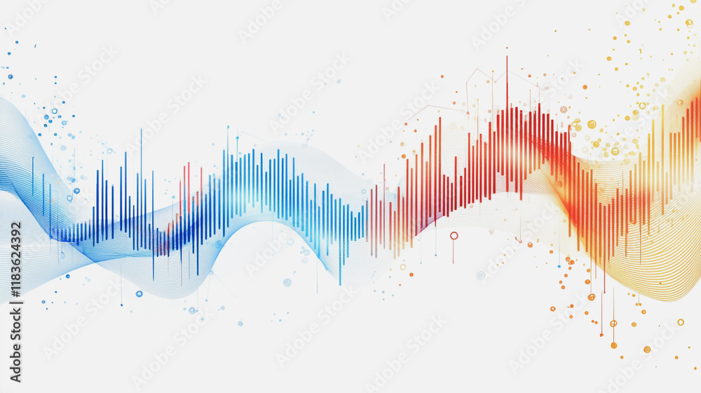 Obraz premium Abstract white background with Colorful charts and graphs with statistics to innovative analyze business potential and forecast future development of companies growth.