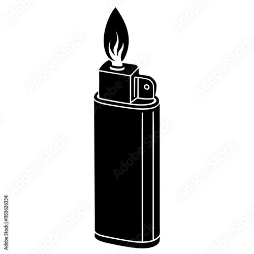 black silhouette of a lighter