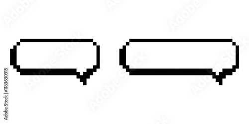 Speech bubble pixel art icon set