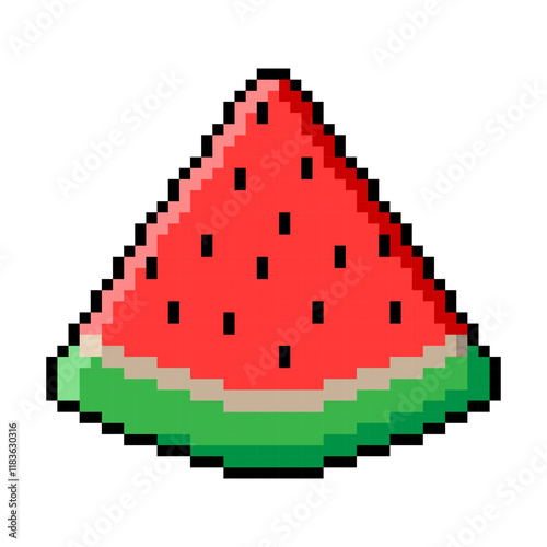 Watermelon pixel art icon sybmol