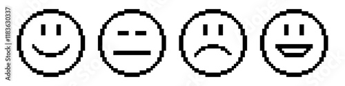 Pixel art smile icon symbol