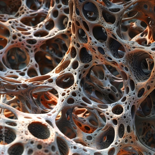 154 Microscopic organic alien biomaterial fibrous structure texture 3D
