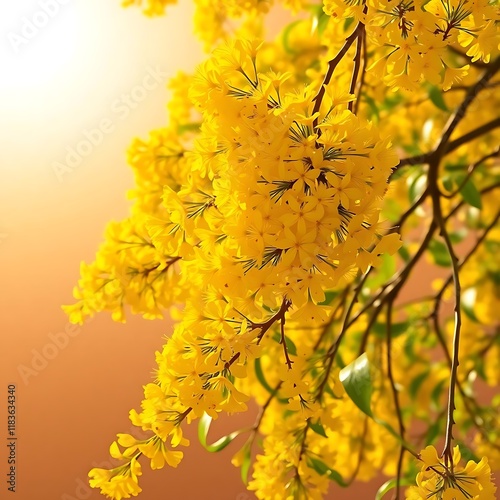 Kanikonna / Konnapoo - The Vishu Special Flower Cassia fistula, commonly known as golden shower, purging cassia, Indian laburnum. photo