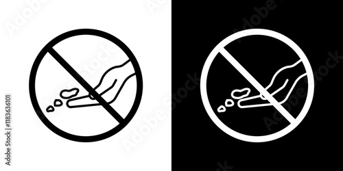 Do not feed the animals sign vector set in stroke style