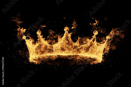 Wallpaper Mural Fiery crown isolated on a black background.. Torontodigital.ca