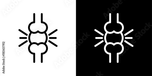 Herniated disc icon set in stroke style