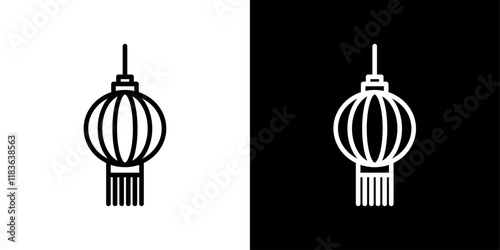 Lantern icon set in stroke style