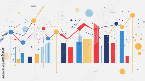 charts and graphs with statistics to innovative analyze business potential and forecast future development of companies growth.