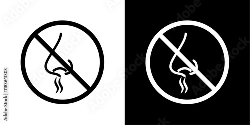 No smell sign vector set in stroke style