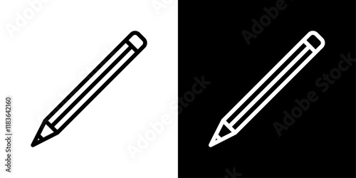 Pencil icon set in stroke style