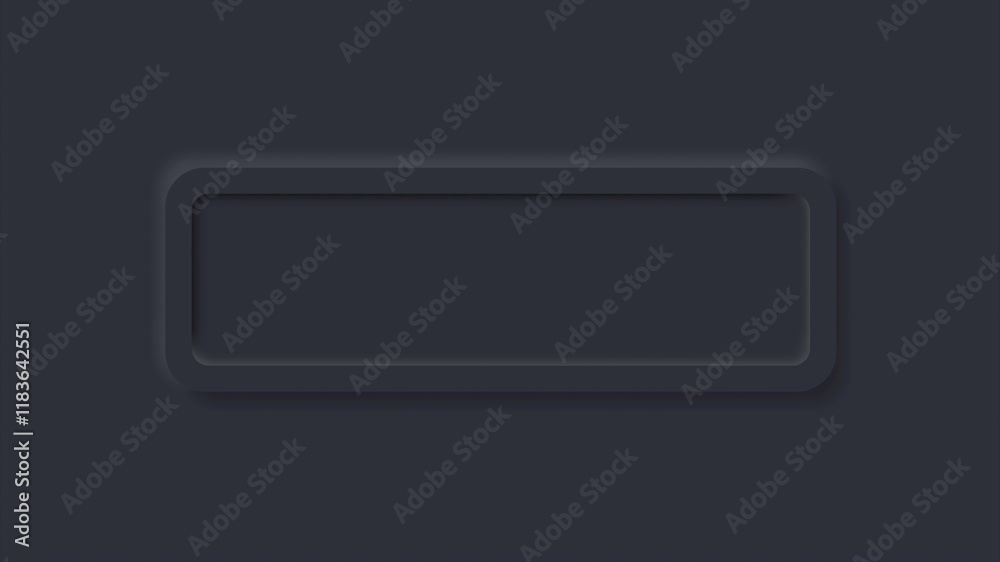 Animation of Black rectangle neumorphism button, Minimalist neumorphism podium or stage reveals from top view for placing a product or the object. Animation of Black rectangle neumorphism button, Minimalist neumorphism podium or stage reveals from top view for placing a product or the object.