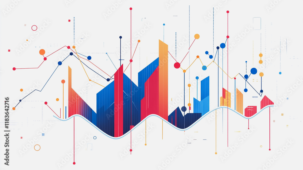 Obraz premium charts and graphs with statistics to innovative analyze business potential and forecast future development of companies growth.