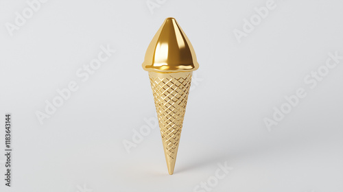 Golden Ice Cream Cone: A lu...