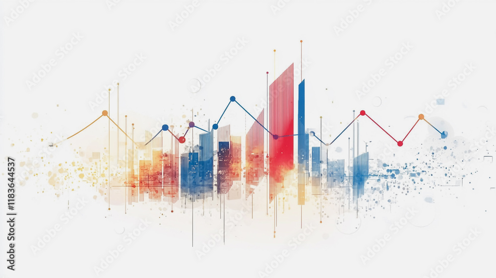 Obraz premium charts and graphs with statistics to innovative analyze business potential and forecast future development of companies growth.