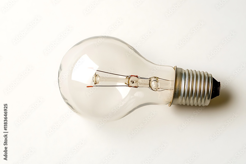 Clear glass bulb studio shot, white background Clear glass bulb studio shot, white background