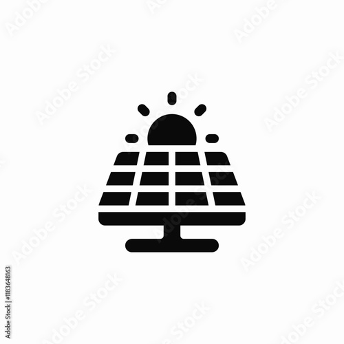 solar panel energy icon vector sign