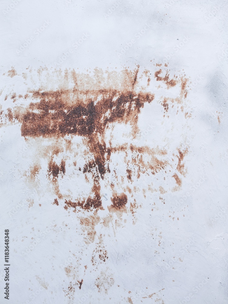 Fototapeta premium Vertical detail of bright metal door with rusty wound