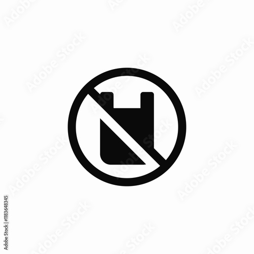 no cellophane bags icon vector sign