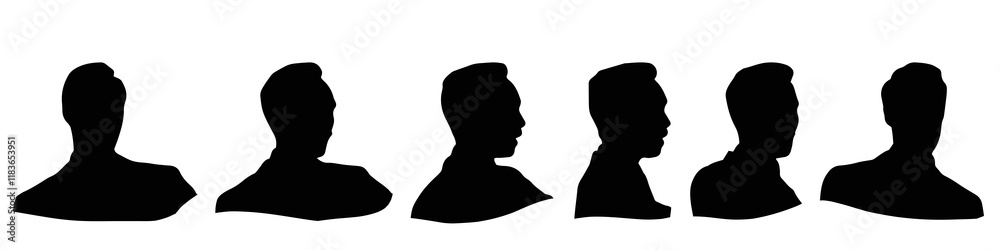 Conceptual human head isolated on white background as abstract avatar as a set or collection banner for social design concept. Human closeup anonymous faces head shot for human character illustration Conceptual human head isolated on white background as abstract avatar as a set or collection banner for social design concept. Human closeup anonymous faces head shot for human character illustration