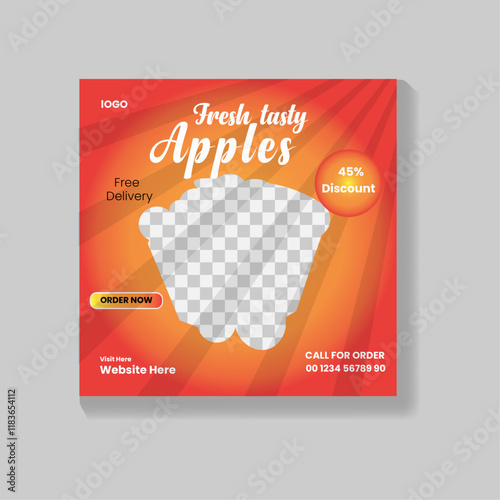 Fresh apple sale and social media post