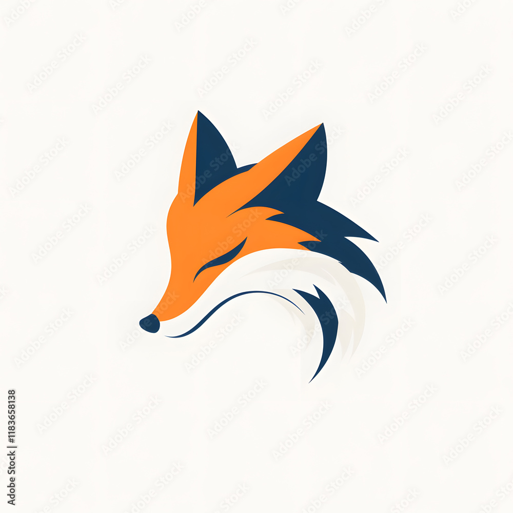 Obraz premium Simple fox head illustration. Fox head badge emblem logo icon isolated on white 