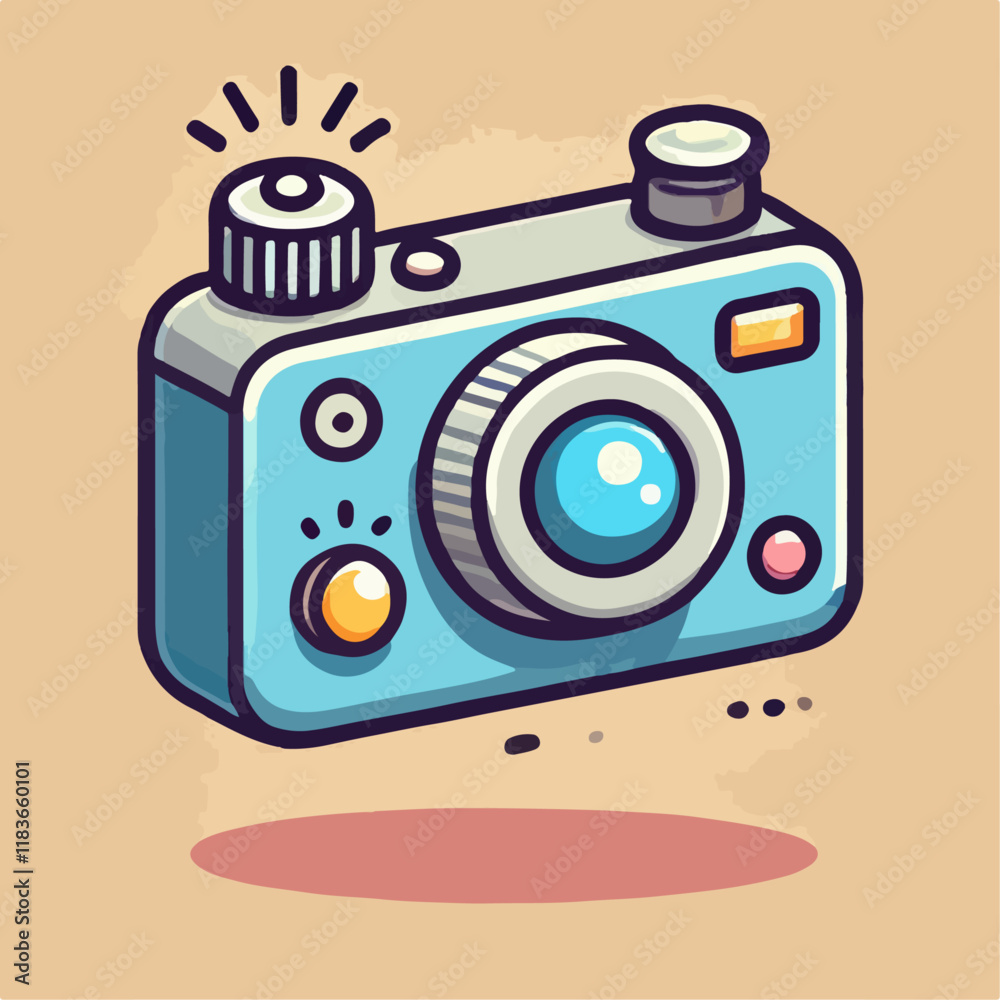 Fototapeta premium camera, illustration of camera, camera icon, cartoon camera