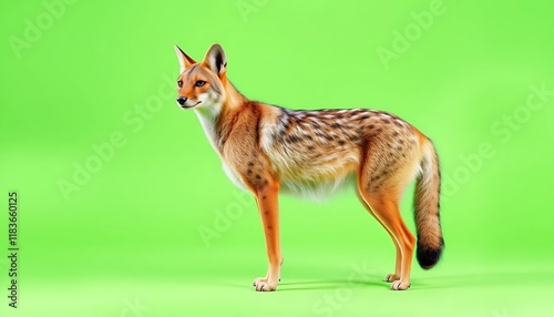 Black-backed Jackal Studio Portrait against Green Screen photo