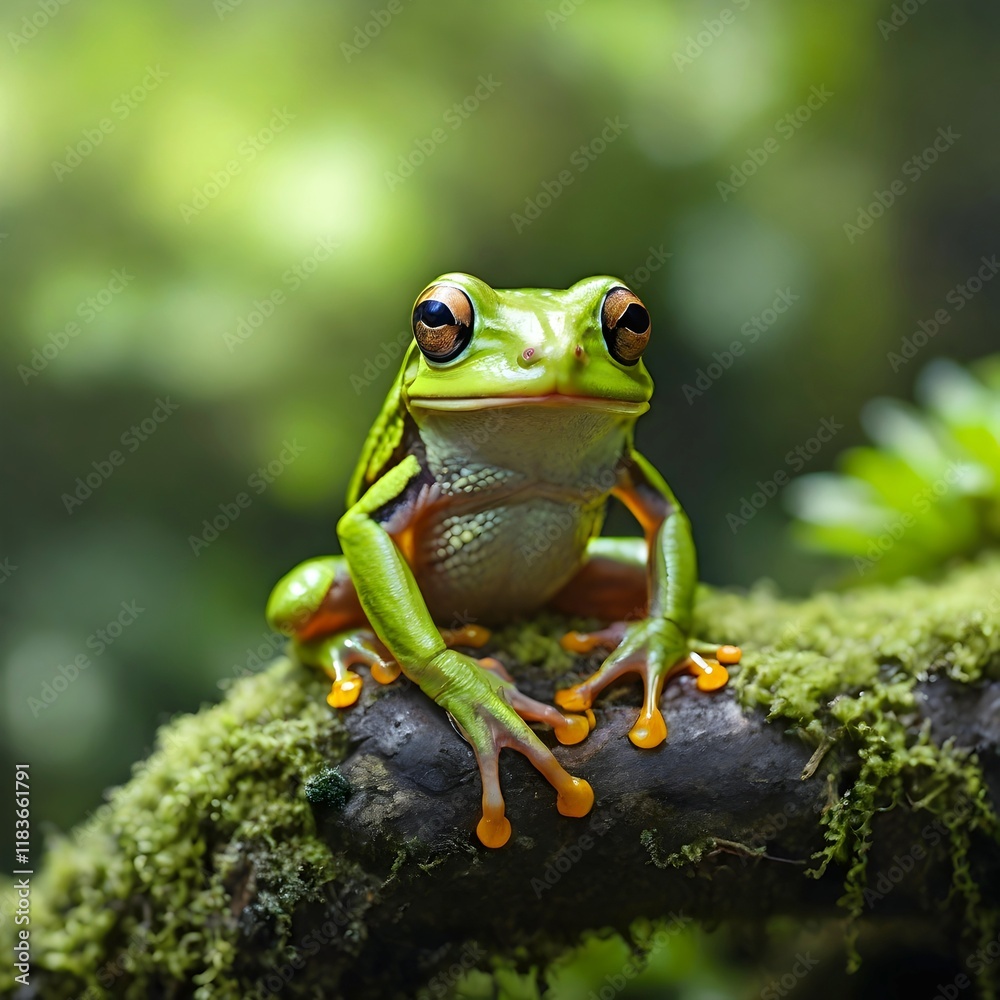 Fototapeta premium green tree frog in the wild