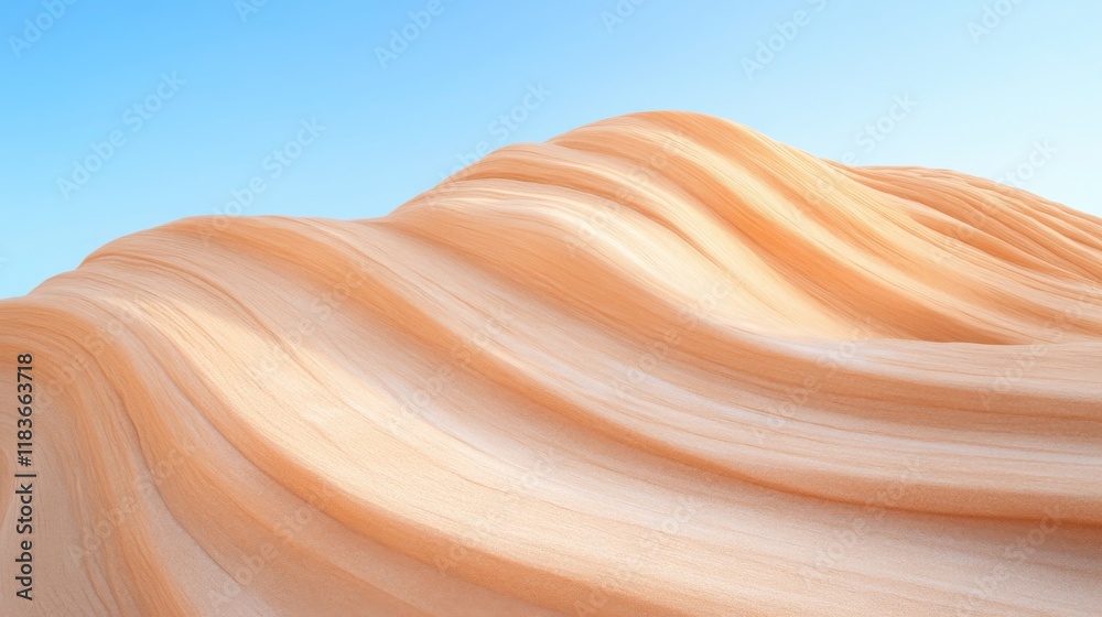 Obraz premium the desert wind creating wave-like formations in the sand, with soft