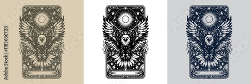 eagle tattoo design with clean lines
