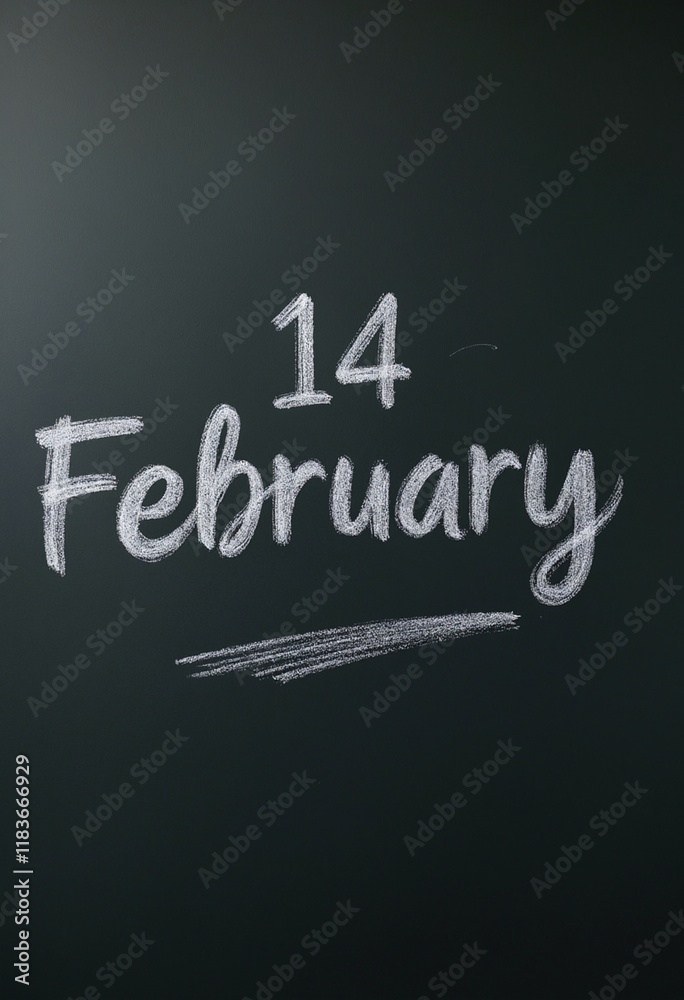 Obraz premium Close up Blackboard with word 14 February