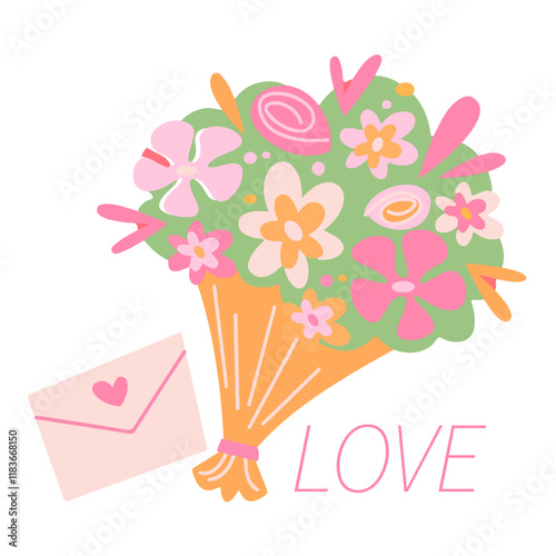 card with flowers and butterflies
bouquet flower love