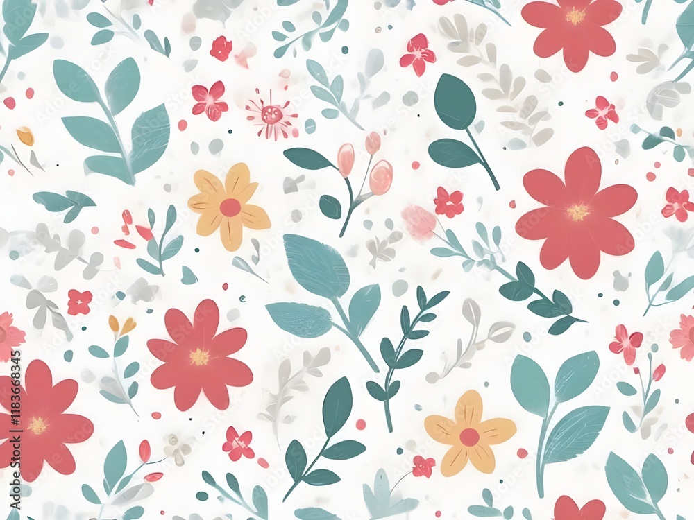 Seamless Watercolor Flower Pattern background Seamless Watercolor Flower Pattern background