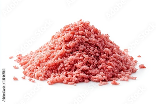 A heap of red fermented rice on a white background photo