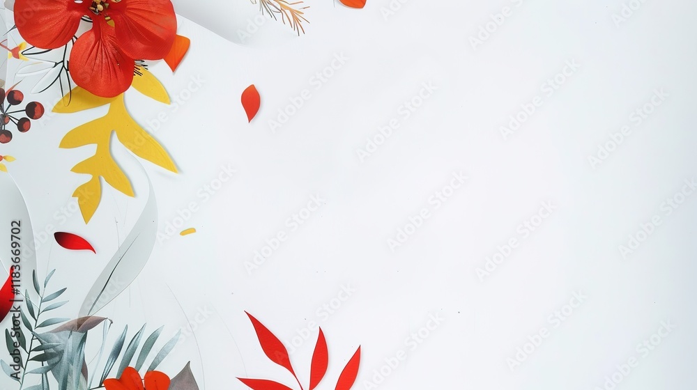 Obraz premium Creative White Background: Unlock the Infinite Possibilities of Advertising Flyers