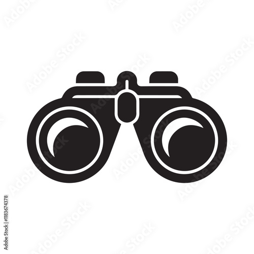 Binoculars Icon Design" Vector black on white background.