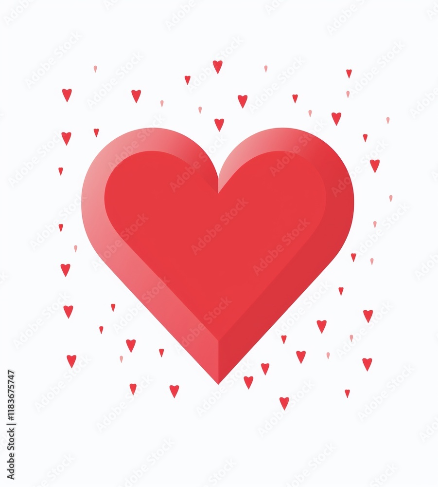 A red colour heart shape with white background A red colour heart shape with white background