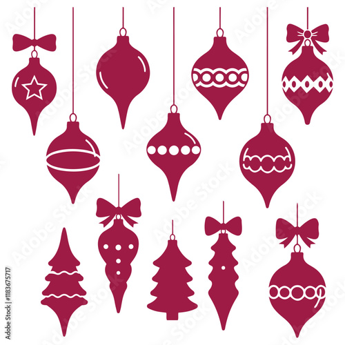 Elegant very style Ornament set  vector  Silhouettes A Diverse Collection of Vector Icons Festive Decorations 